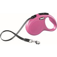 פלקסי Flexi classic רצועת גלילה 5 מטר צבע ורוד S