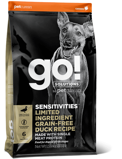 GO! SOLUTIONS SENSITIVITIES גו ! מזון לכלב לכל הגילאים - חלבון יחיד ללא דגנים ברווז 10 ק"ג