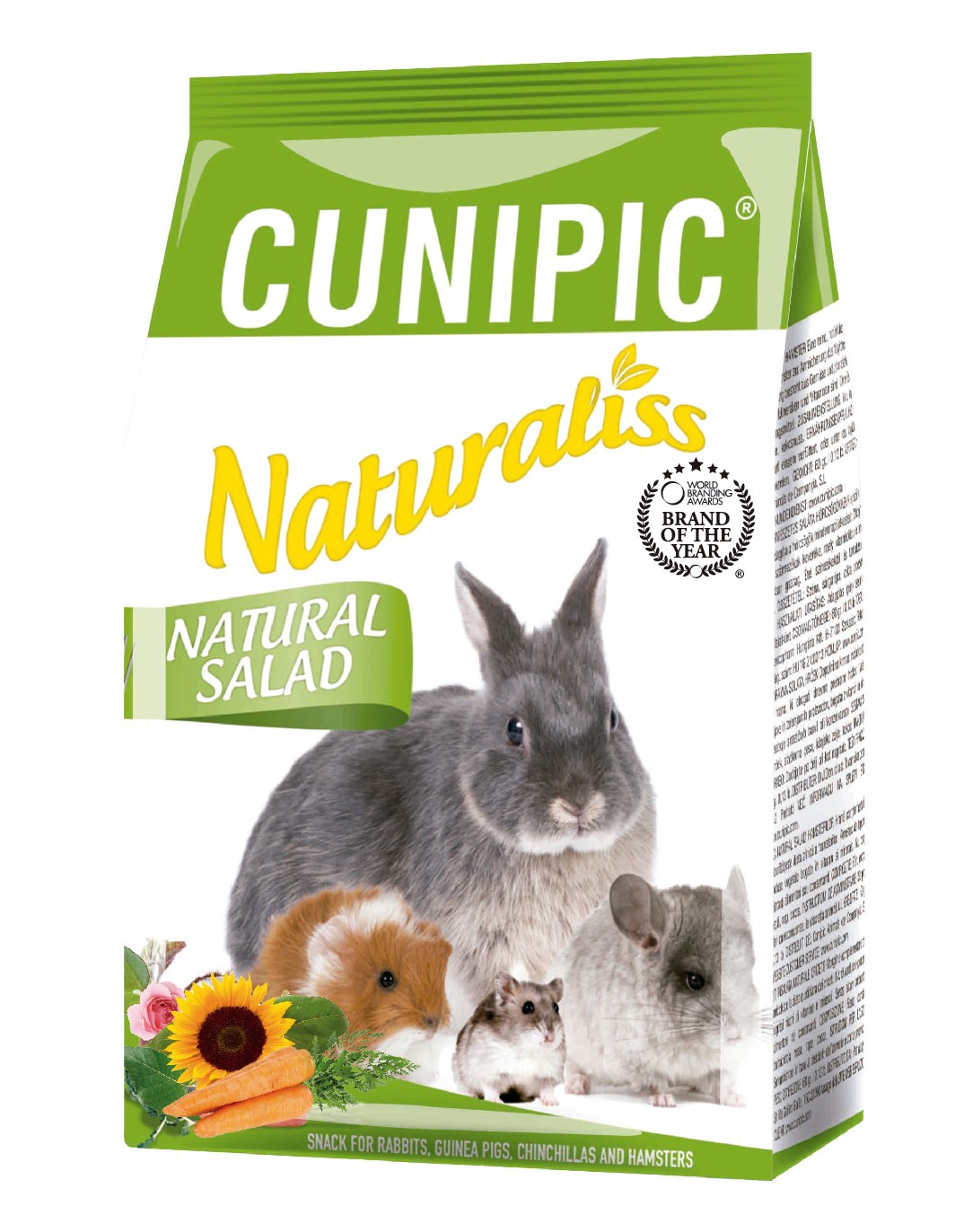 Cunipic קוניפיק נטורליס חטיף טבעי למכרסמים סלט 60 גרם