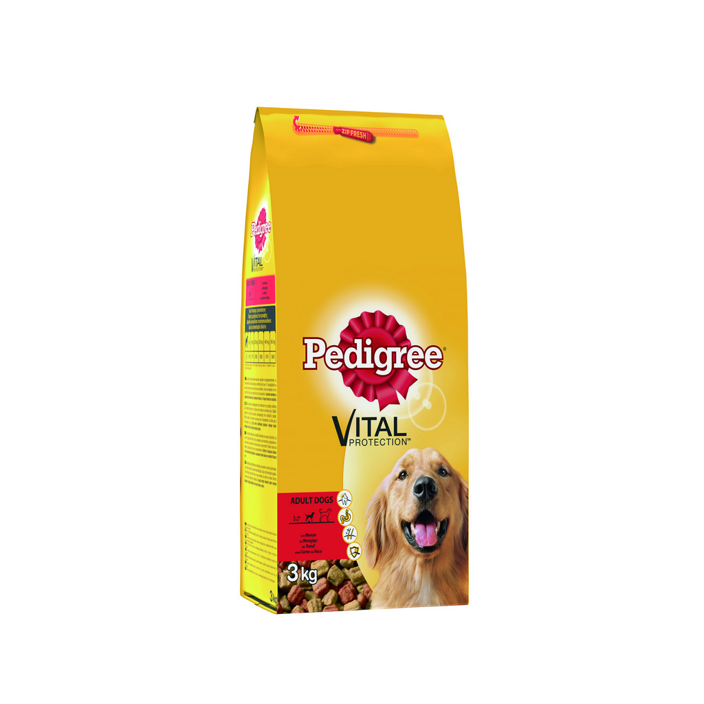 Pedigree מזון לכלבים פדיגרי אדולט בקר וירקות 3 ק"ג     