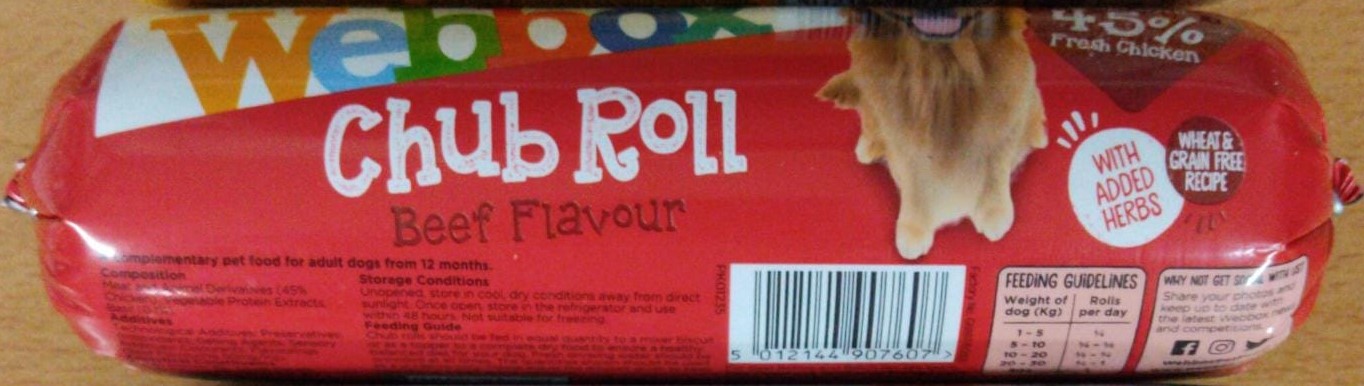 נקניק webbox chub roll בקר לכלב