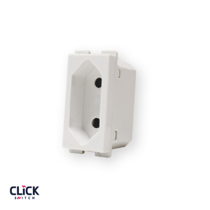שקע  CLICK דו פיני 1 מודול מתח/זרם 10A בצבע לבן 