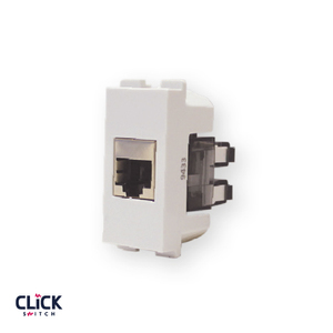 שקע  CLICK מחשב RJ45 Cat.5e  מודול 1 בצבע לבן 