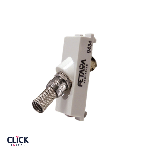 שקע  CLICK TV-SAT (מחבר נקבה) מודול 1 בצבע לבן 