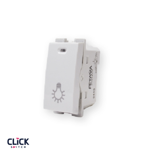 לחצן מדרגות CLICK מואר 1 מודול מתח/זרם 250A.AC בצבע לבן 