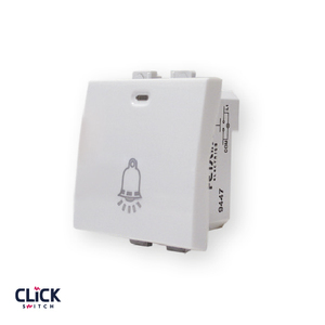 לחצן פעמון מואר CLICK רחב 2 מודול מתח/זרם 14V/80MA בצבע לבן 