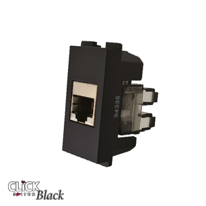שקע  CLICK מחשב RJ45 Cat.5e  מודול 1 בצבע שחור מט