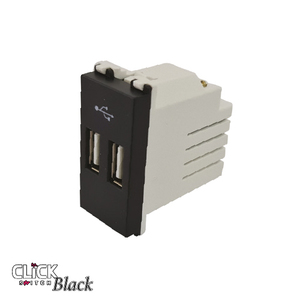 שקע  CLICK  USB כפול מודול 1 בצבע שחור מט