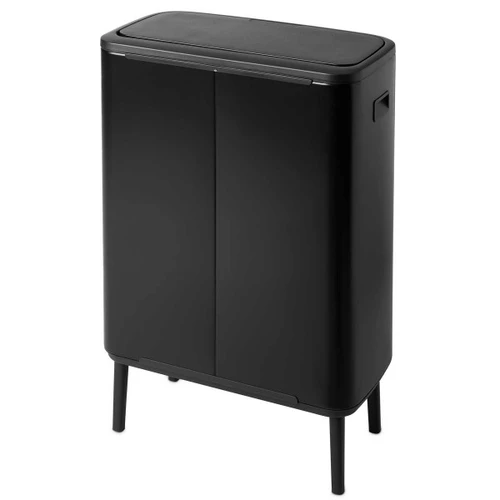 פח אשפה הפרדה / מיחזור למטבח ברבנטיה BO brabantia טאץ הפח עם הרגליים 60 ליטר צבע שחור מט מקט Y-130625 - עולם הפרזול 03