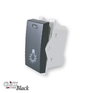 לחצן מדרגות CLICK מואר 1 מודול מתח/זרם 250A.AC בצבע שחור מט 