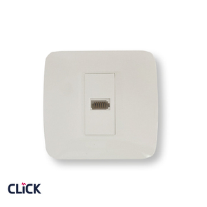 שקע טלפון CLICK לקופסא עגולה (55) מתח/זרם 230/16A בצבע לבן 