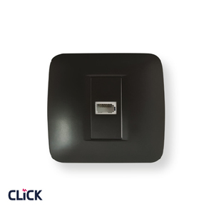 שקע טלפון CLICK לקופסא עגולה (55) מתח/זרם 230/16A בצבע שחור מט 
