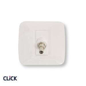 שקע TV-SAT CLICK לקופסא עגולה (55) מתח/זרם 230/16A בצבע לבן 