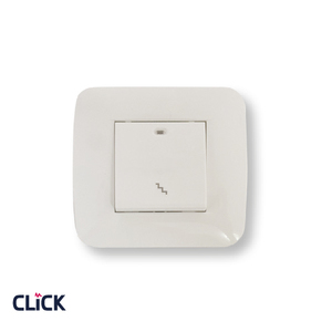לחצן מדרגות רחב  CLICK לקופסא עגולה (55) מתח/זרם 230/16A בצבע לבן 