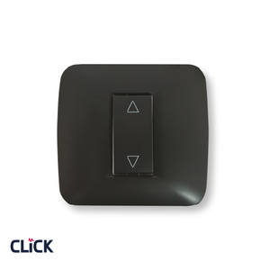 מפסק תריס   CLICK לקופסא עגולה (55) מתח/זרם 230/16A בצבע שחור מט 