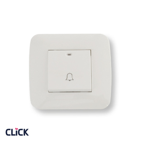 לחצן פעמון רחב  CLICK לקופסא עגולה (55) מתח/זרם 230/16A בצבע לבן 