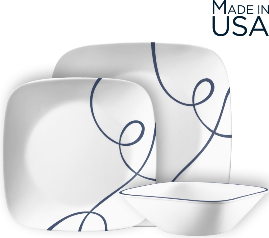 סט צלחות 18 חלקים מרובע ליה | Corning Ware Lia Square