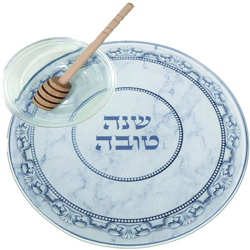 כלי להגשת תפוח בדבש מזכוכית בלתי שבירה