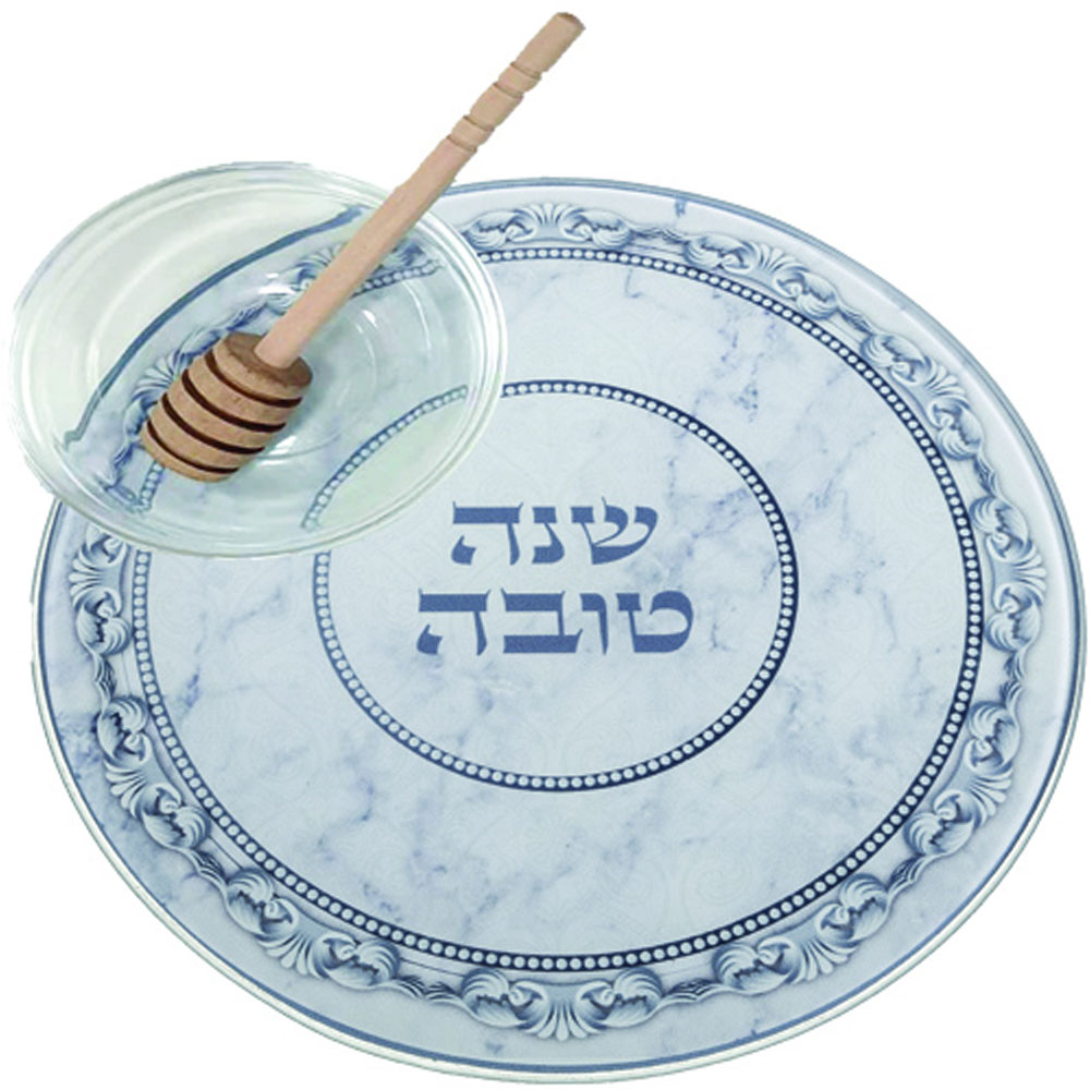 כלי להגשת תפוח בדבש מזכוכית בלתי שבירה