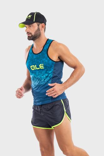 גופיית ריצה גברים TRIANGLE TOP MAN כחול אריג דקיק מנדף ואוורירי מאוד