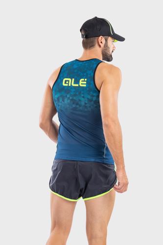 גופיית ריצה גברים TRIANGLE TOP MAN כחול אריג דקיק מנדף ואוורירי מאוד