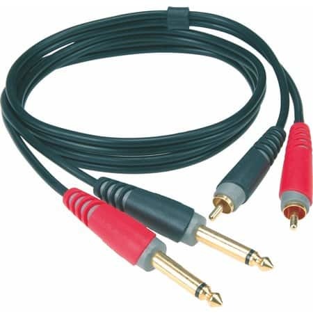 כבל כפול RCA זכר לPL6.3 מונו באורך 3 מטרים