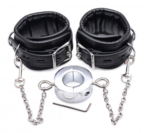 סט אזיקים עם משקולת לאשכים  XR Brands - Hells Tether Ball Stretcher Humbler