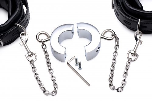 סט אזיקים עם משקולת לאשכים  XR Brands - Hells Tether Ball Stretcher Humbler
