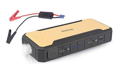 ערכת מיני בוסטר מקצועי לרכב - 12000mAh -  מירה קייס  Miracase PowerBank USB