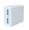 שקע מטען  USB 2.4A לקופסה מלבנית להתקנה במתאמים מודולריים 1 מודול