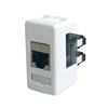 שקע מחשב RJ-45 לקופסה מלבנית להתקנה במתאמים מודולריים 1 מודול