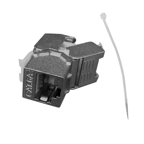 שקע RJ-45 קיסטון לכבל רשת CAT-6A לקופסה מלבנית להתקנה במתאמים מודולריים 