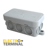 קופסת הסתעפות חלקה ELECTRO TERMINAL חסינת אש בצבע אפור דגם FD-10, גודל 40/43/36 מ"מ, דרגת אטימות IP55
