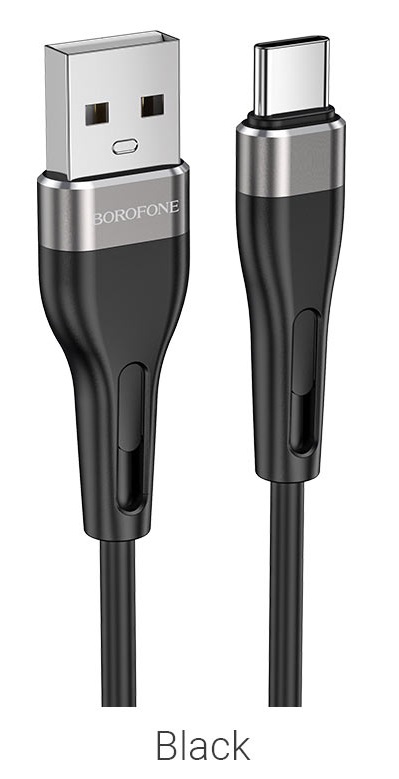 כבל טעינה ודאטה מהיר  Borofone Silicone USB to Type-c White