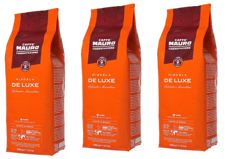 3 ק"ג פולי קפה מאורו דה לוקס Mauro De Luxe