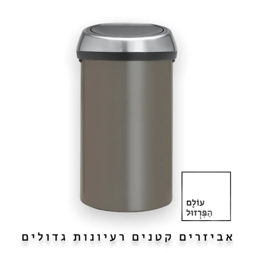 פח אשפה ברבנטיה, 60 ליטר, טאץ' - פלטיניום Brabantia