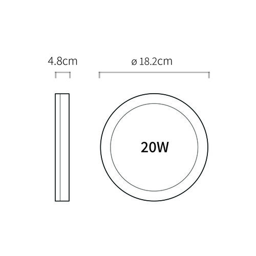 גוף תאורה מוגן מים עגול 20W IP65