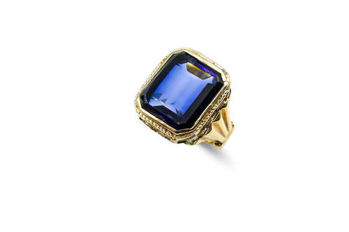 טבעת ענתיקה אבן כחולה