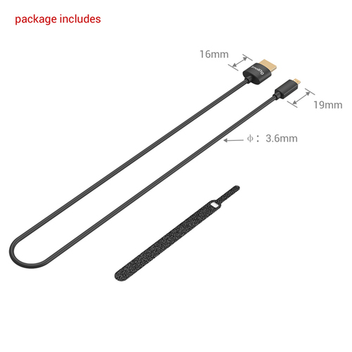 SmallRig 3043 כבל Micro HDMI Ultra Slim 4K באורך 55 ס״מ