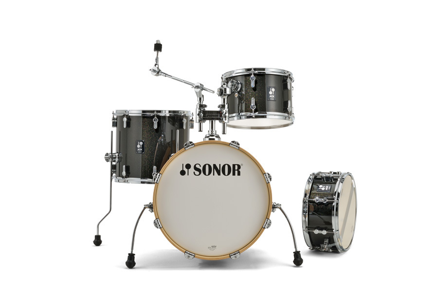 מערכת תופים 4 חלקים "18 SONOR AQX Jazz black midnight sparkle