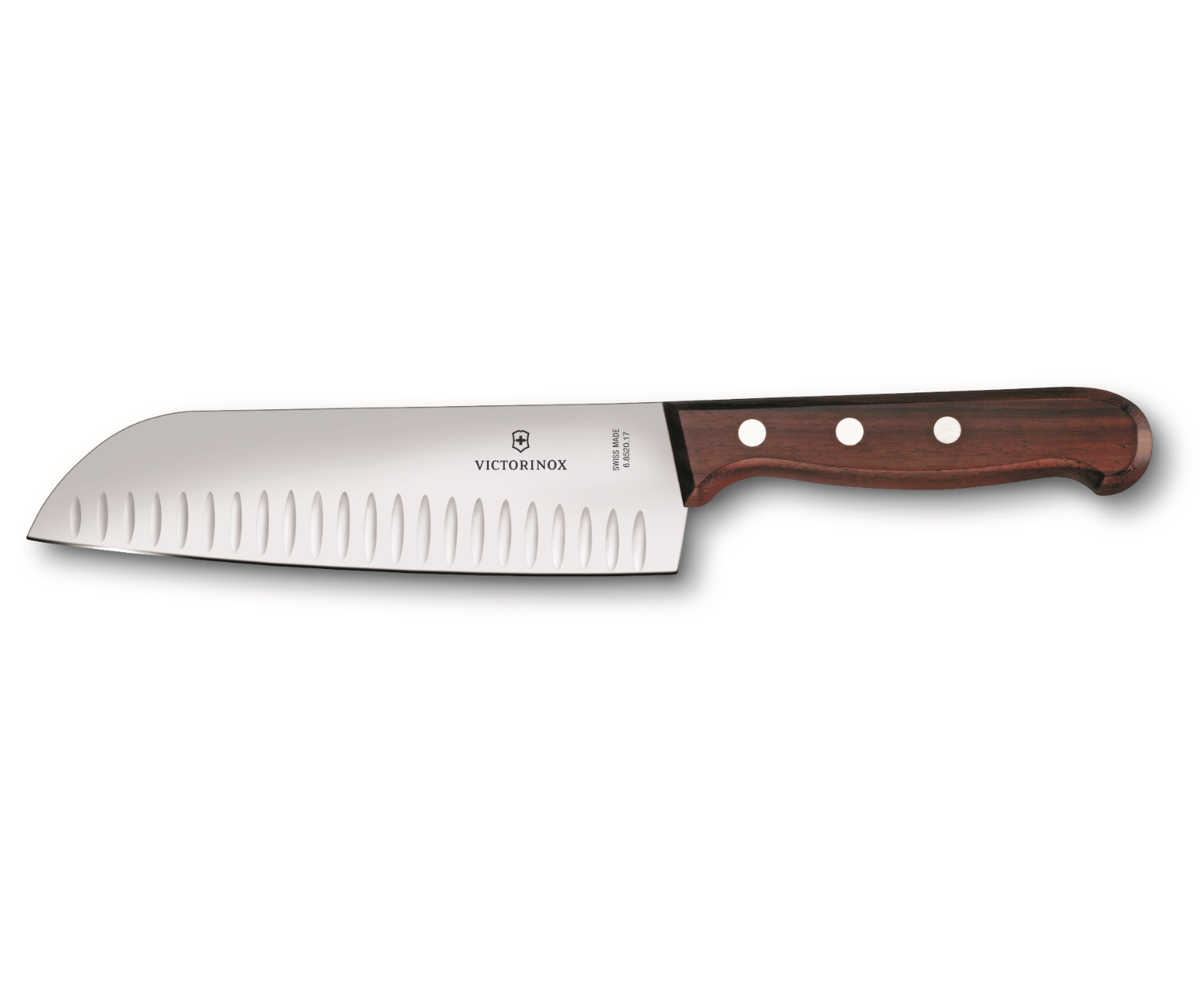 סכין סנטוקו להב מחורץ ידית עץ 17 ס”מ VICTORINOX / ויקטורינוקס