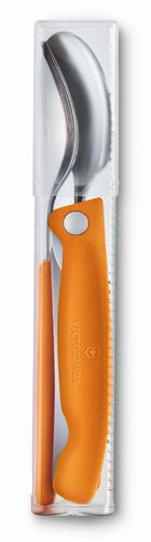 סט שוויצרי כתום – כף, מזלג וסכין ירקות מתקפלת VICTORINOX / ויקטורינוקס