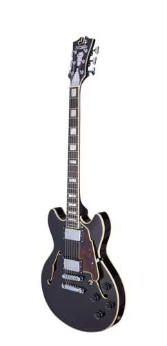 גיטרה חשמלית 1/4 נפח D'Angelico PREMIER MINI DC BLACK FLAKE