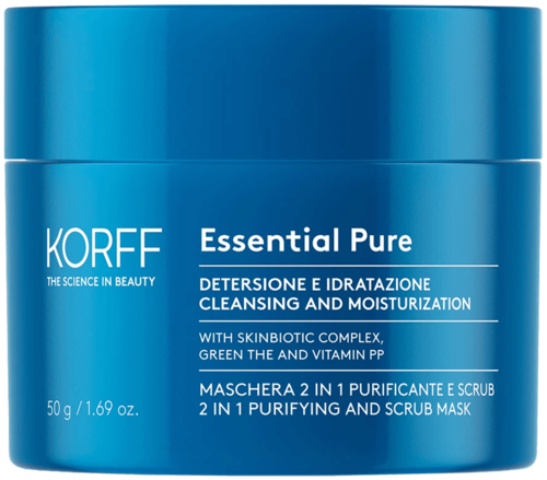 מסכת ניקוי ופילינג קורף 50 גרם - Korff Essential Pure 2in1 Purifying and Scrub Mask 