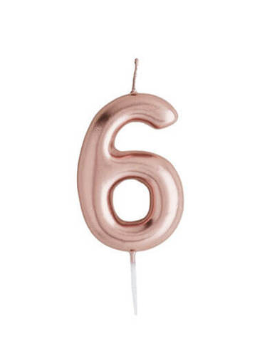 נר מספר רוז גולד מבריק , ספרה 6