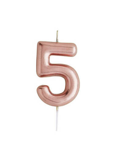 נר מספר רוז גולד מבריק , ספרה 5