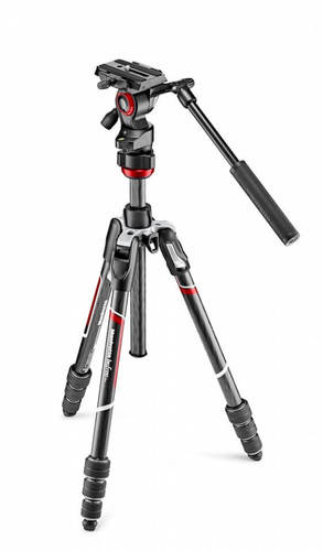 קיט חצובת וידאו סיבי פחם וראש שמן Manfrotto Befree Live