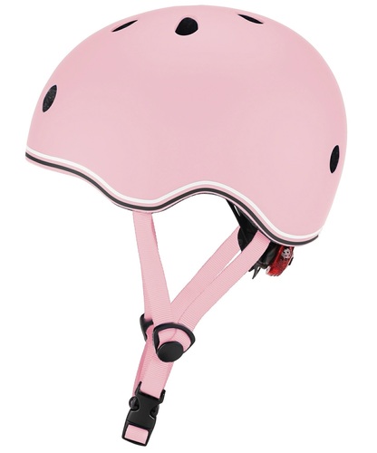 קסדה לפעוטות עם מנגנון התאמה לראש, תאורת LED אחורית, ופתחי אוורור - ורוד פסטל