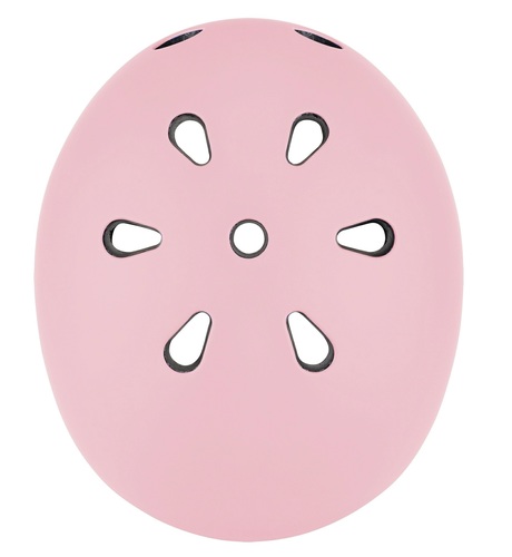 קסדה לפעוטות עם מנגנון התאמה לראש, תאורת LED אחורית, ופתחי אוורור - ורוד פסטל