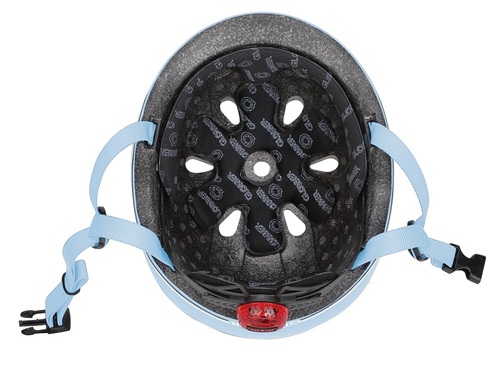 קסדה לפעוטות עם מנגנון התאמה לראש, תאורת LED אחורית, ופתחי אוורור - תכלת